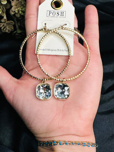 The Drop Stone Hoops