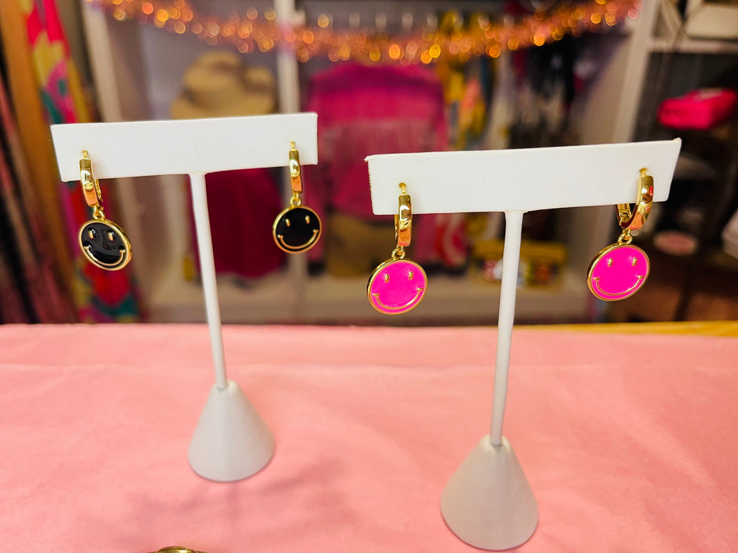 Neon Smiley Earrings