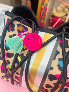 Neon Smiley Bag Charms